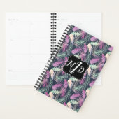 Tropische palmenbladeren kleurrijk monogram planner (Display)