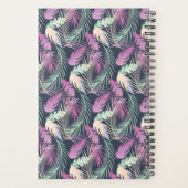 Tropische palmenbladeren kleurrijk monogram planner (Achterkant)