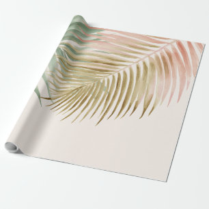 Tropische palmenbladeren Pastel Roze Groen Blauw  Cadeaupapier