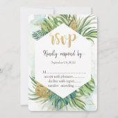 Tropische palmenbladeren zomer  RSVP  Kaart (Voorkant)