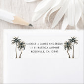 Tropische Palmenboom Rustieke Kust Bruiloft Etiket (Insitu)