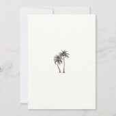 Tropische Palmenboom Rustieke Kust Bruiloft Kaart (Achterkant)