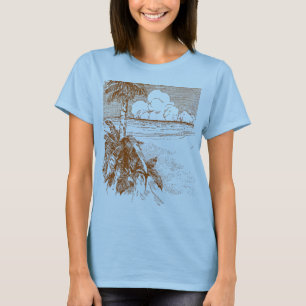 Tropische palmenstrand vintage ets T-shirt