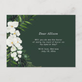 tropische palmflorvormig eerwets uitnodiging briefkaart (Achterkant)