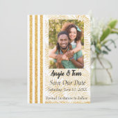 Tropische palmfoto Opslaan datum Save The Date (Staand voorkant)