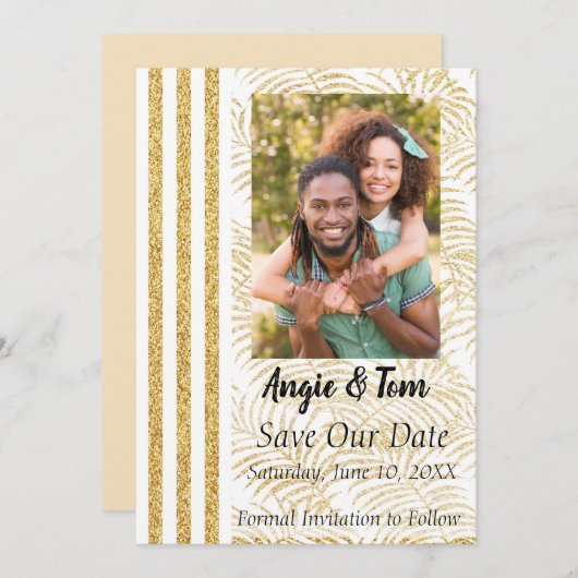 Tropische palmfoto Opslaan datum Save The Date (Voorkant / Achterkant)