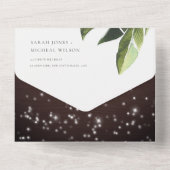 Tropische palmgeleider QR-code All In One Uitnodiging (Achterkant)