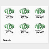 Tropische palmgroen iets zoets ronde sticker (Vel)