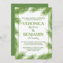 Tropische palmkeien strandbruiloft