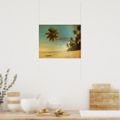 Tropische palmkever  Elegant Summer Beach Poster (Keuken)