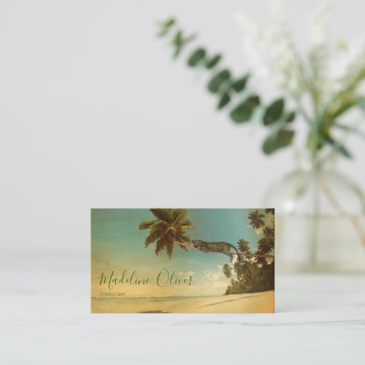 Tropische palmkever professioneel strand visitekaartje (Staand voorkant)