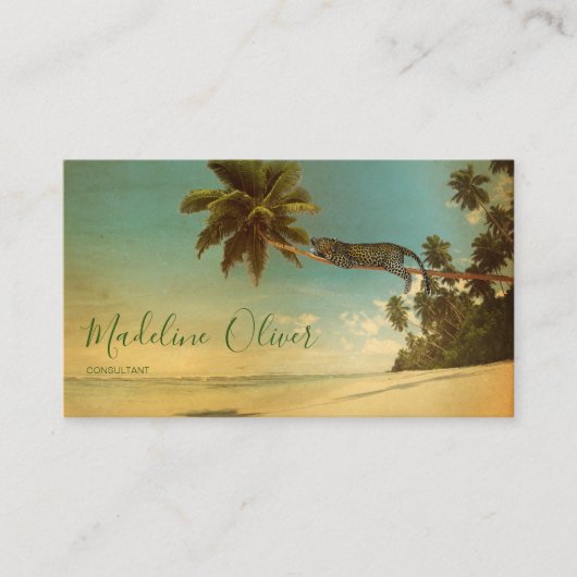 Tropische palmkever  professioneel strand visitekaartje (Voorkant)
