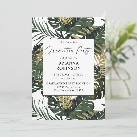 Tropische palmlef- en gouddroger kaart (Staand voorkant)