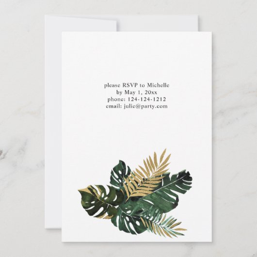 Tropische palmlef- en gouddroger kaart (Achterkant)