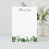 Tropische palmlef-flatje bedankt kaart (Staand voorkant)