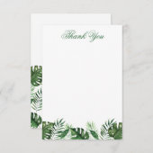 Tropische palmlef-flatje bedankt kaart (Voorkant / Achterkant)