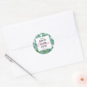 Tropische palmlefspleet bachelorette ronde sticker (Envelop)