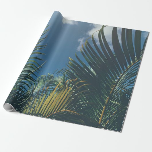 TROPISCHE PALMLIEZEN CADEAUPAPIER (Uitgerold)