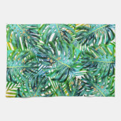 Tropische palmmonstera laat goudglitter over theedoek (Horizontaal)