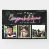 Tropische palmneonverlichting | Afstuderen 3 Foto Spandoek (Horizontaal)