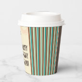 Tropische palmpapierbekertje met balkstructuur papieren bekers (Achterkant)