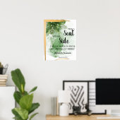 Tropische palmpluk een zitplaats aan weerszijden v poster (Thuiskantoor)