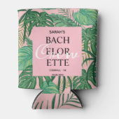 Tropische palmroze bachelorette blikjeskoeler (Voorkant)