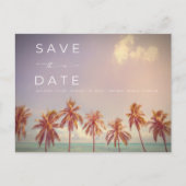 Tropische palms Beach Weddenschap Save the Date Aankondigingskaart (Voorkant)