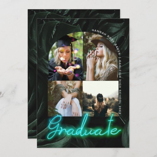 Tropische palms Neon | Foto van bijbehorend Afstud Aankondiging (Voorkant / Achterkant)