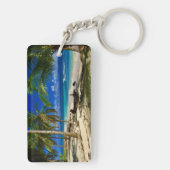 Tropische palms San Blas Panama Sandy Beach Island Sleutelhanger (achterkant)