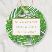 Tropische palmschijfjes groen bedankjes labels (Achterkant)