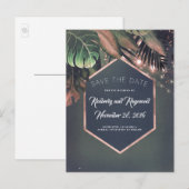 Tropische palmstranspak Sla de datum op Aankondigingskaart (Voorkant / Achterkant)