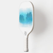 Tropische palmstructuur Blauwe gradiënt Aangepast Pickleball Paddle (Links)