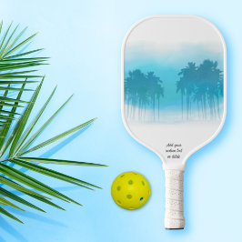 Tropische palmstructuur Blauwe gradiënt Aangepast Pickleball Paddle