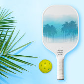 Tropische palmstructuur Blauwe gradiënt Aangepast Pickleball Paddle