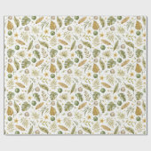 Tropische palmtakken verlaten Kerstmis Cadeaupapier (Vlak)