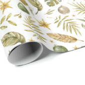 Tropische palmtakken verlaten Kerstmis Cadeaupapier (Rol Hoek)