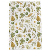 Tropische palmtakken verlaten Kerstmis Medium Cadeauzakje (Achterkant)