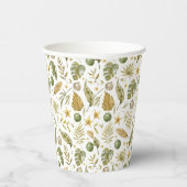 Tropische palmtakken verlaten Kerstmis Papieren Bekers (Rechts)