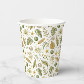 Tropische palmtakken verlaten Kerstmis Papieren Bekers (Voorkant)