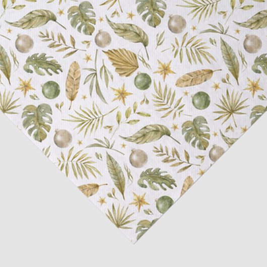 Tropische palmtakken verlaten Kerstmis Tissuepapier (Detail)