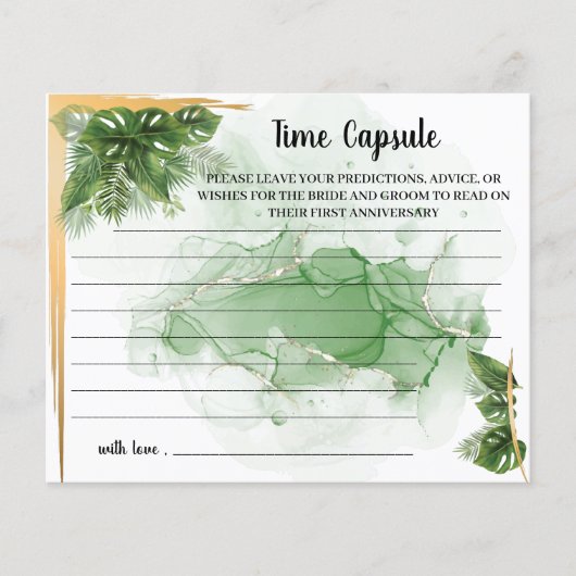Tropische PalmTijdscapsule Advies Bruidsfeest Kaar Flyer (Voorkant)