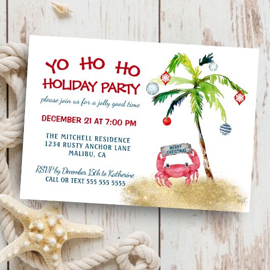 Tropische palmvakantie met ambachtelijke makelij kaart