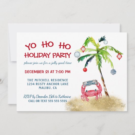 Tropische palmvakantie met ambachtelijke makelij kaart (Voorkant)