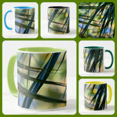 Tropische palmvaten Abstract Blauw Groen Geel Mok