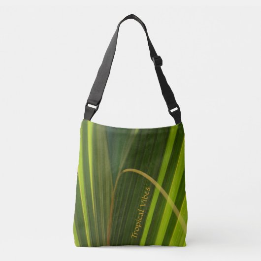 Tropische palmvaten Groene gestripte gepersonalise Crossbody Tas (Voorkant)