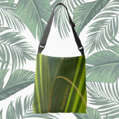 Tropische palmvaten Groene gestripte gepersonalise Crossbody Tas