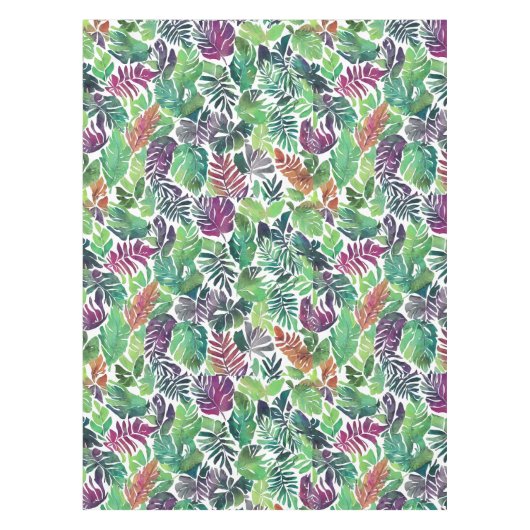 Tropische palmvellen over print tafelkleed (Voorkant)