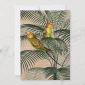 Tropische palmvogels Elegant Rustic Gold Wedding Kaart (Achterkant)
