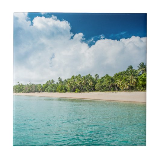 Tropische palmvrije doorsnede tegeltje (Voorkant)